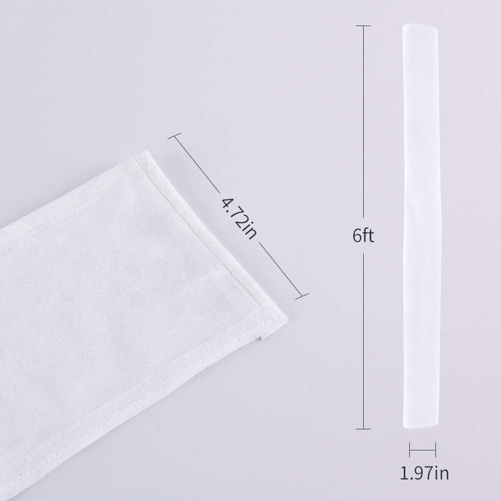 Aory 6 Chandelier Chain Cover Feet,Flannelette White Fabric Cord Cover for Chandelier Wire Decoration and Protector
