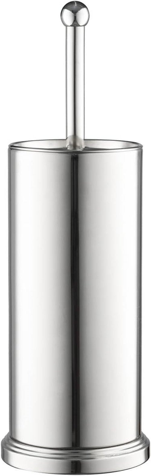 Home-it Toilet Bowl Brush Set - Chrome Tall Cleaner with Lid for a Spotless Bathroom Scrubbing