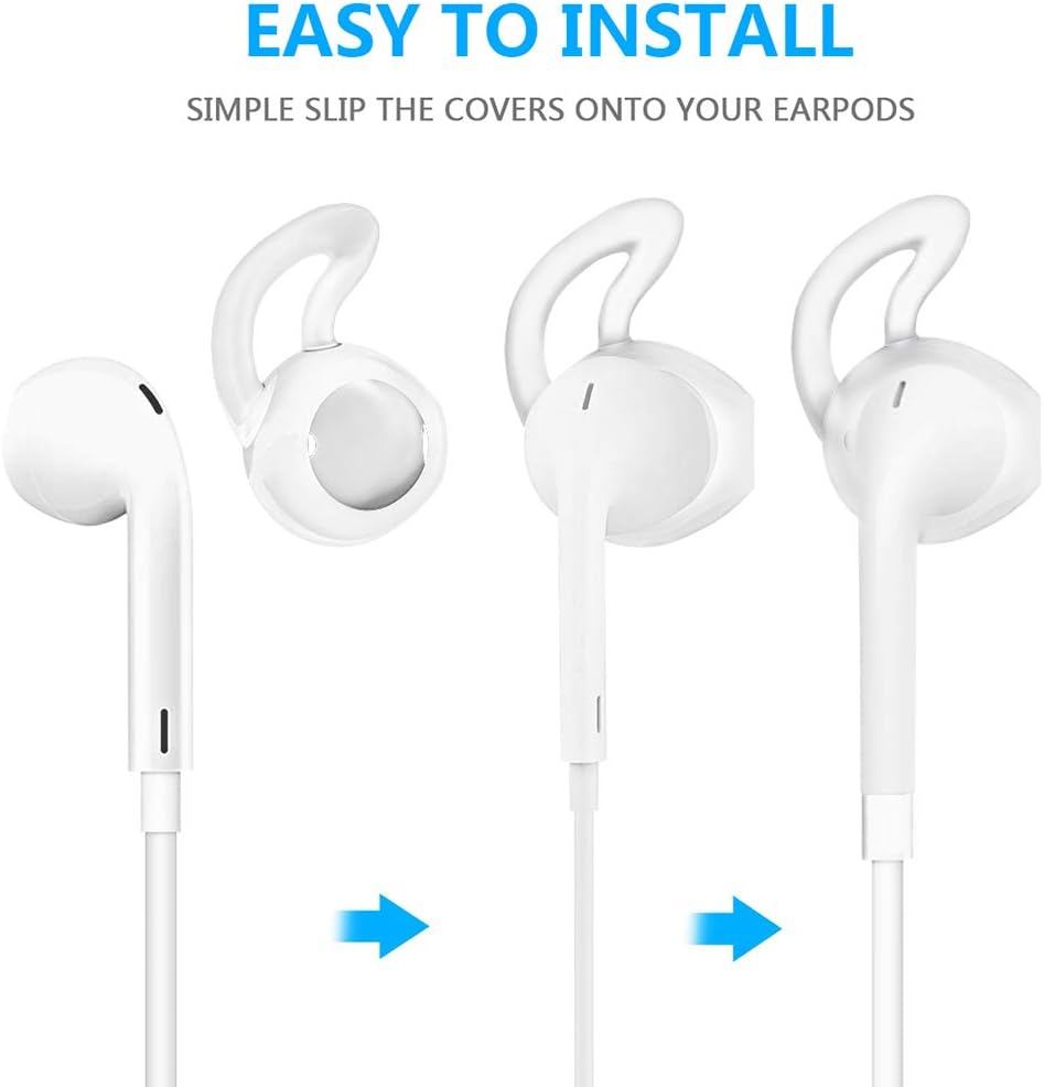 Lunies 6S/6 Plus/5S/5C/5 4 Earpods Covers Anti-Slip Silicone Soft Sport Earbud Tips for iPhone Earbuds Comfortable