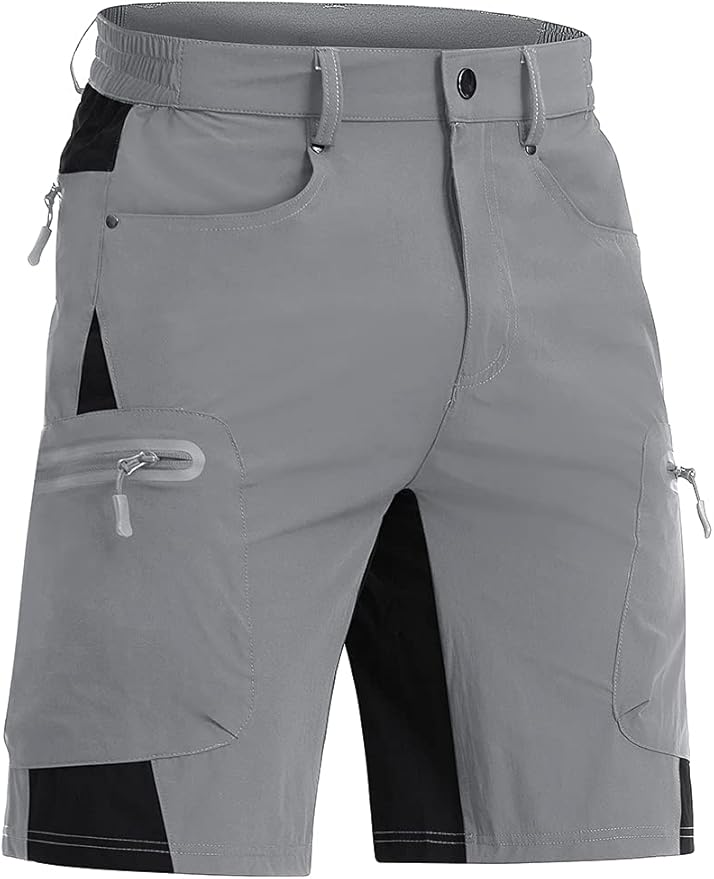 CRYSULLY Men's Hiking Cargo Shorts Outdoor Summer Lightweight Quick Dry Casual Shorts with 5 Pocket