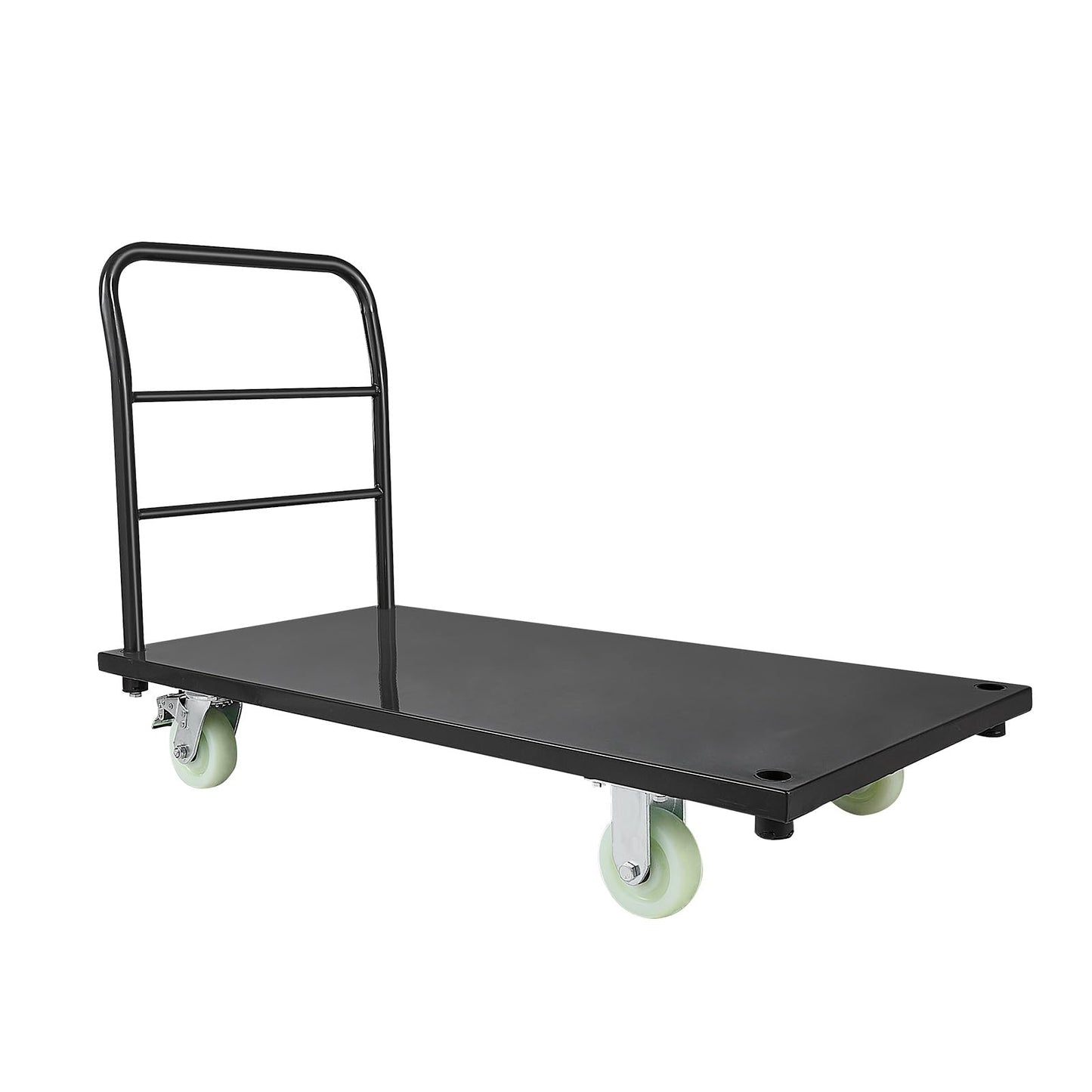 VEVOR Heavy Duty Platform Truck, 2000 LBS Industrial Steel Flatbed Cart with 360° Swivel Wheels, Platform Push Cart Dolly, Easy Storage for Warehouse/Garage/Moving/Garden (48" x 24" x 32")