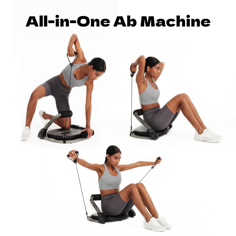 Fairgom Ab Machine for Home Gym, Abs Workout Equipment for Sit Up Exercise, Ab Trainer Machine with Resistance Bands, Abdominal Exercise Equipment for All Ages