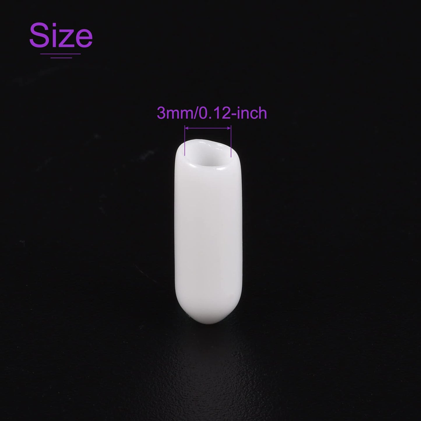 DMiotech 100 Pack 1/8" ID White Screw Thread Protectors Rubber End Caps Bolt Covers for Screw Bolt Furniture Pipe