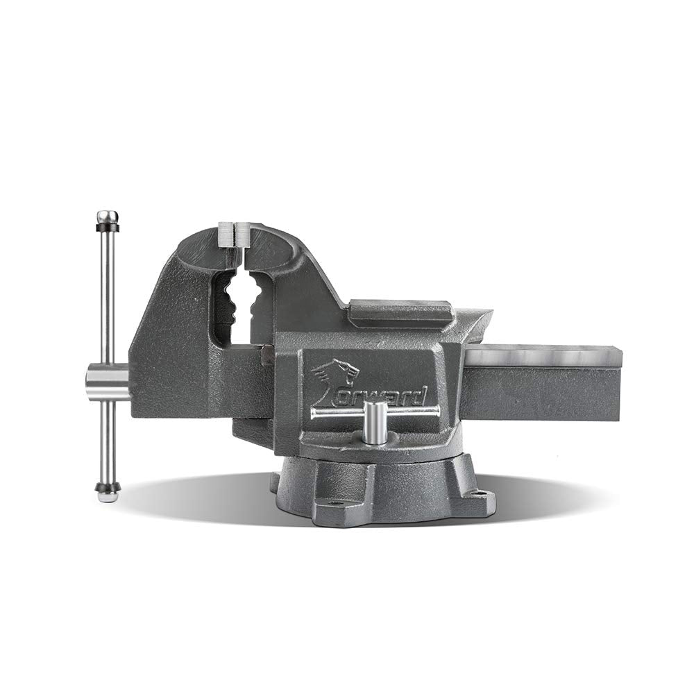 Forward CR50A-5.5In Bench Vise 210 Degrees Swivel Base Heavy Duty with Anvil (5 1/2") & Forward Drill Press Vise 4", Q194A