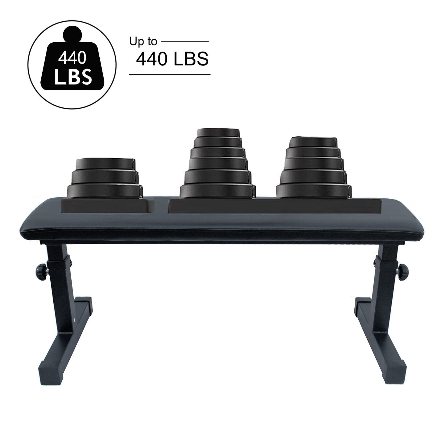 Icoud Flat Weight Bench Utility Workout Adjustable Height Bench for Strength Training Exercise & Fitness