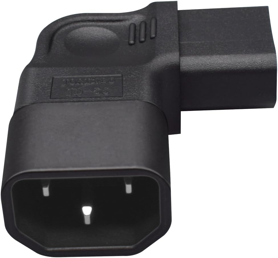 Strhowill C14 C13 C14 C13 C13 2.5A-10A/250V to Left-Angled Power Adapter - Male to Female Conversion, Suitable
