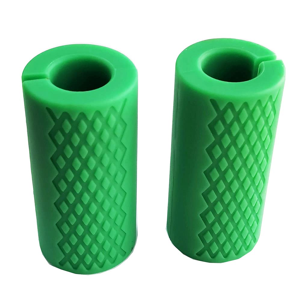 yuhqc Weight Bar Grips Fit Standard Barbell, Dumbell Handles, Thick Bar Training Adapter for Weightlifting & Cable Attachments Fitness Training Rope Grips for Body Arm Forearm Builder Strength (Green#1)
