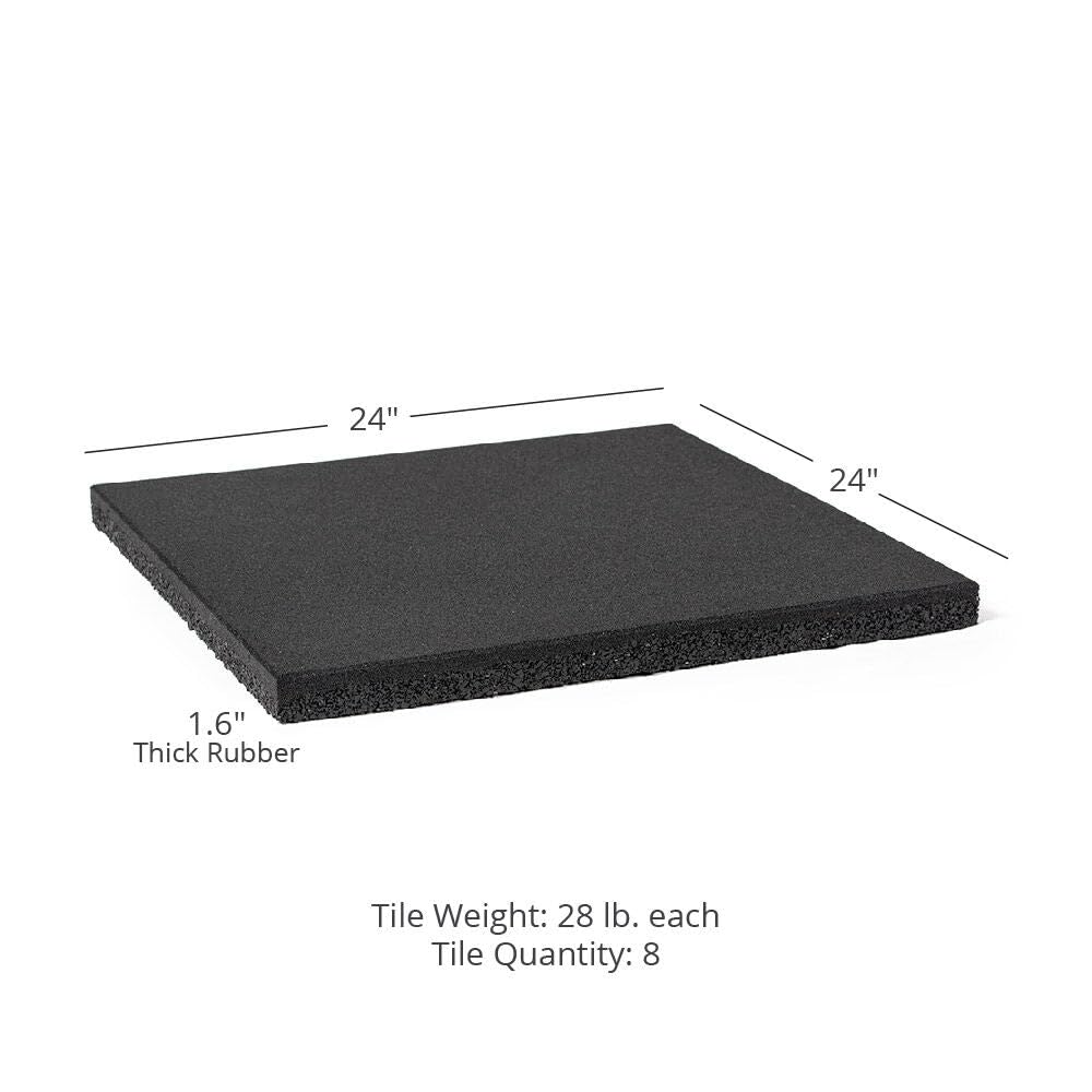 Titan Fitness Full Deadlift Platform, 8FT x 4FT Bolt-Together Steel Frame with 8 Pack Rubber Tiles, Olympic Strength Training Dedicated Lifting Space, Protects Floor, Weights, Bar, Includes Band Pegs