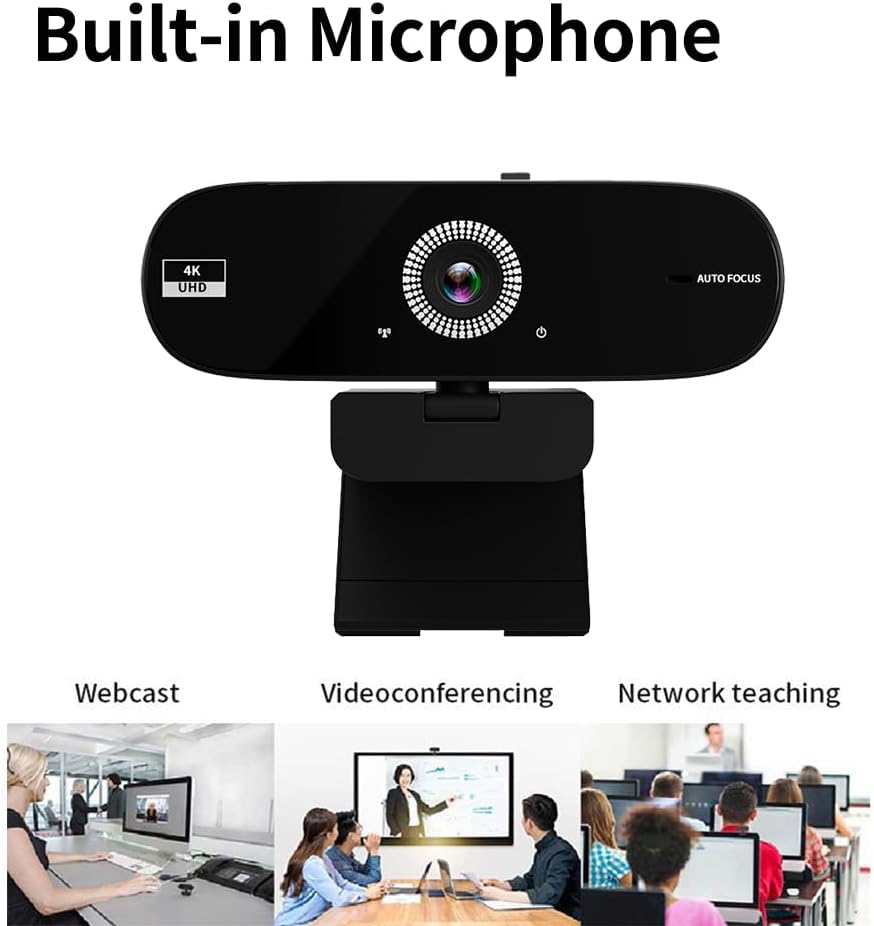 Jinpei (4K) Autofocus Webcam with Privacy Cover