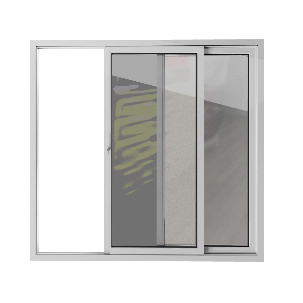 VDOMDOORS Patio Exterior Metal-Plastic Sliding Doors/Patio 8166 White Silk 72" x 80" Left Active Door/Tempered Clear Glass Bypass Door