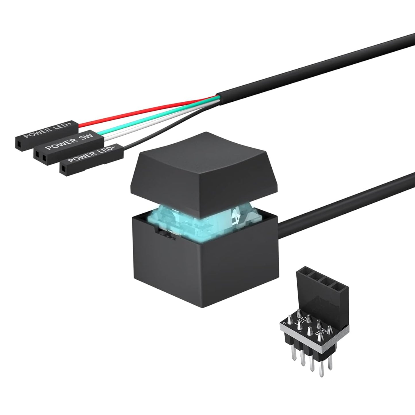 Mechanical Power Switch for Desktop PCs: LED On/Off Button Extension for Motherboard Boot