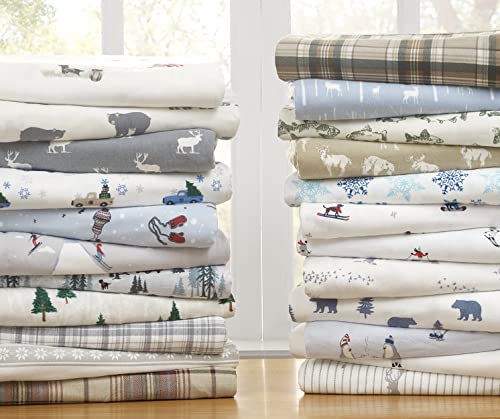 Eddie Bauer - Queen Sheets, Cotton Flannel Bedding Set, Brushed for Extra Softness, Cozy Home Decor (Buckhead Ridge, Queen)