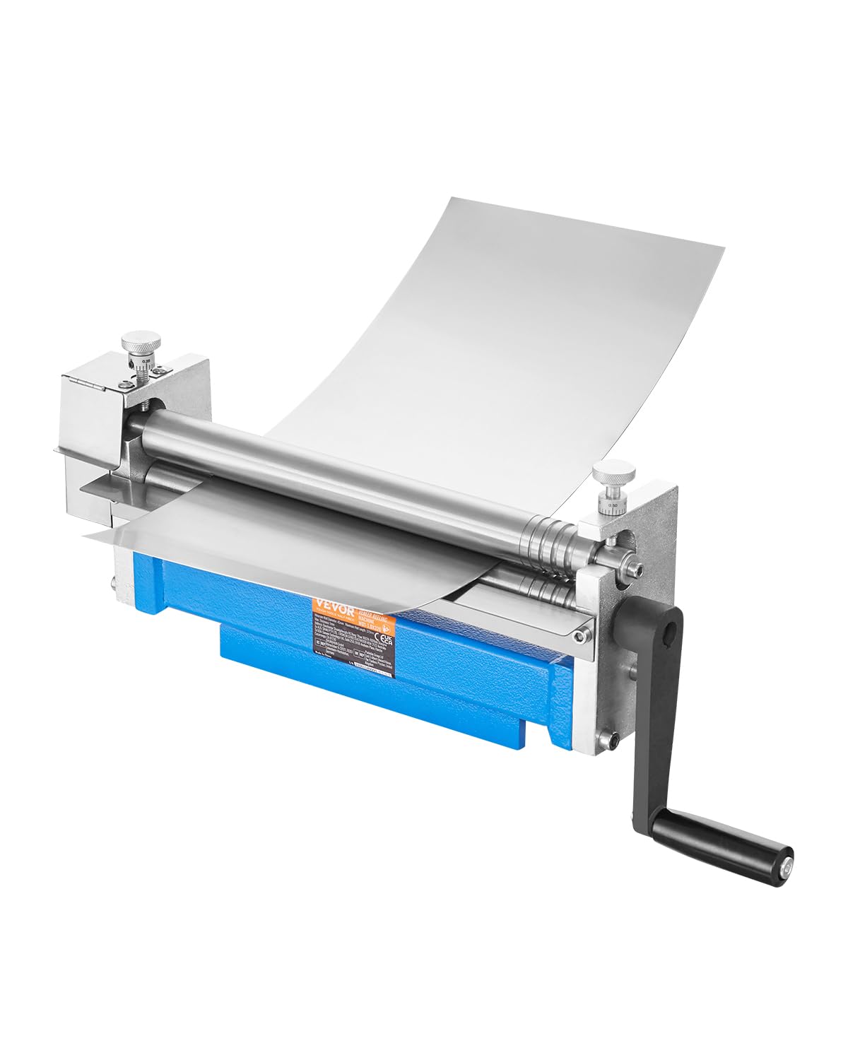 VEVOR Slip Roller, 12.6 inches, Sheet Metal Slip Roll Machine, 20 Gauge Capacity, Rolling Bending Machine with Detachable Rollers, 21 HRC, for Aluminum Alloy Sheet Low Carbon Steel Copper Sheet