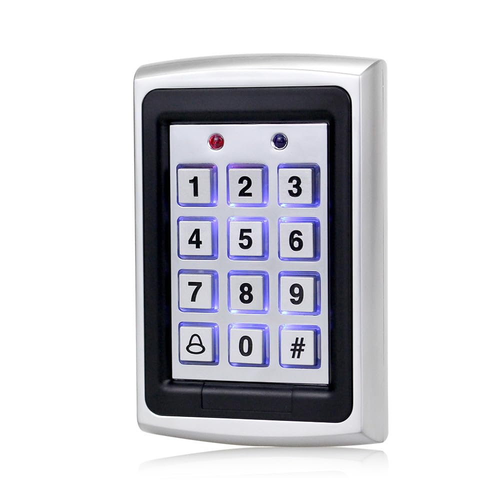 FusyTuly Zinc Alloy Access Control Kit, 280kg/600lb Magnetic Lock, Power Supply, Exit Button, 15 ID Keyfobs, 125kHz Card/PIN for Home Office