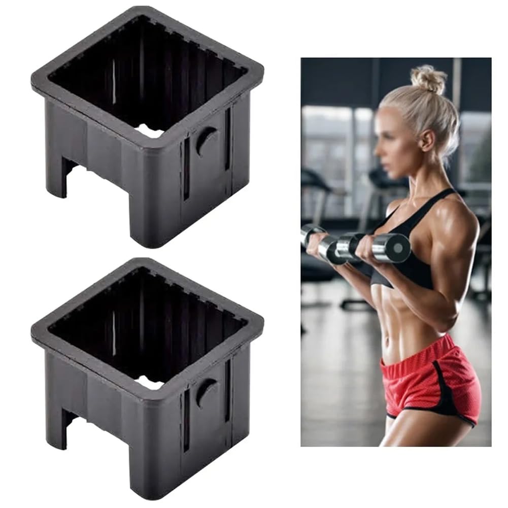 SquEqu 2 Pack Weight Bench Square Tube Inserts Replacement Plastic Square Tubing Insert Adapter for Adjustable Weight Bench Gym Equipment Pully Machine Glute Ham Developer Converter ID 50mm to 40mm