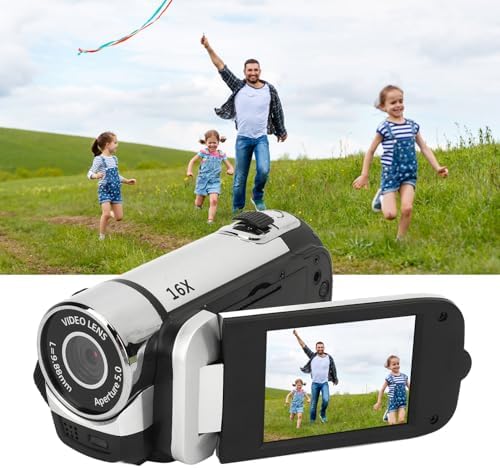 1080P 16MP 2.4 Inch 16X Video Camera Camcorder, Digital Camera Recorder, Rotatable Screen Digital Zoom Camcorder Camera
