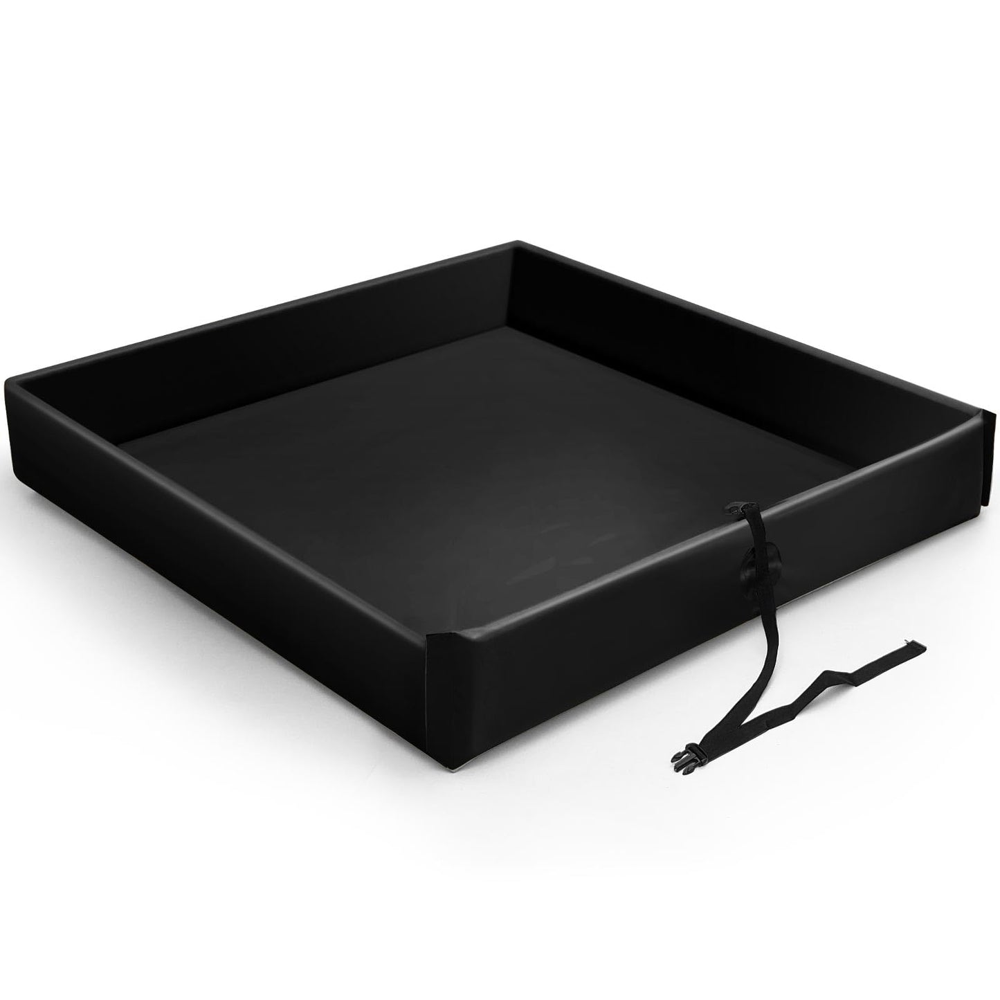 Wettarn Folding Duck Pond 6' x 6' Portable Spill Containment Berm Wall Containment Berm (Black)