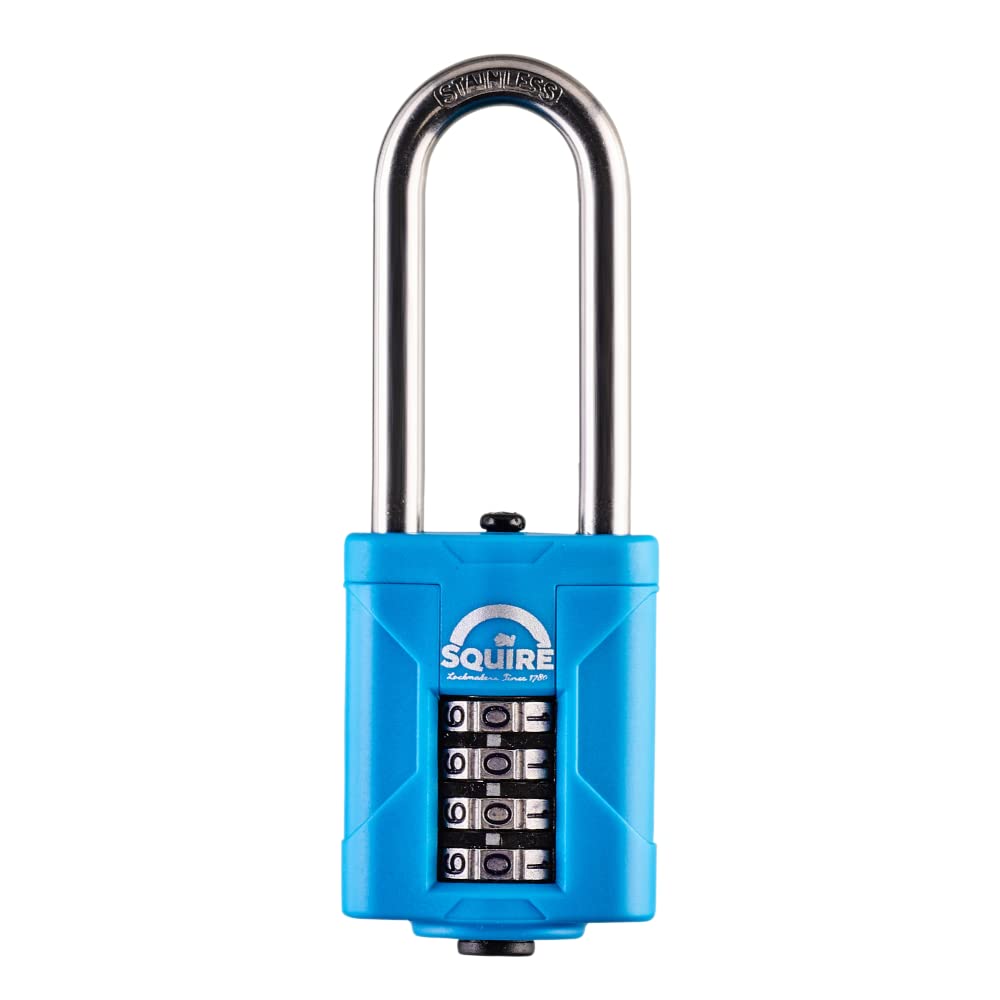 Squire Medium Duty Padlock (35 CLR Blue) - Toughest Open Shackle Coloured Padlock - Covered Laminated Steel for Corrosion Resistance - Weatherproof Lock for Home, School & Shed (Blue, 44 mm)