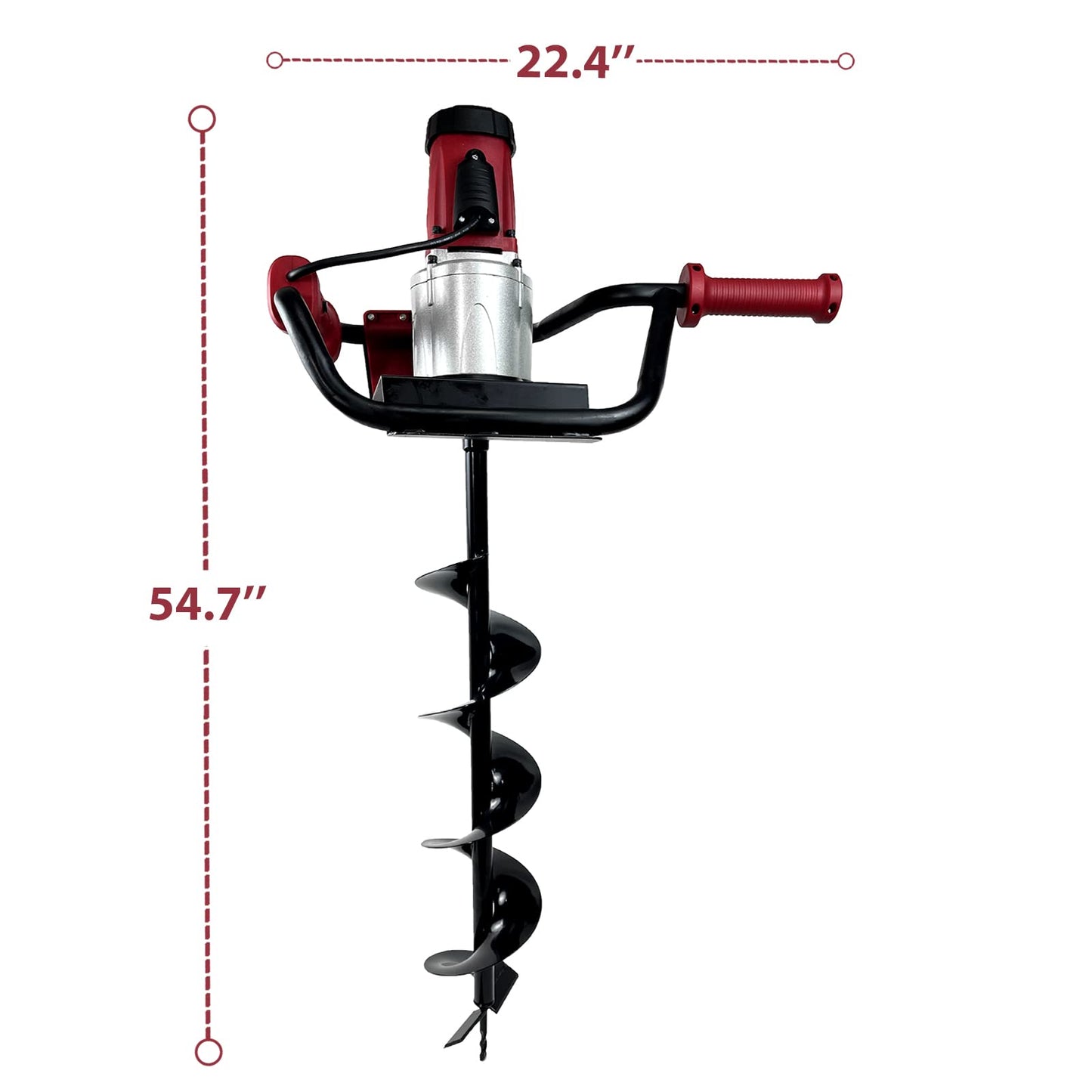 HIGOSPRO 6-Inch & 4-Inch Auger Bit Earth Auger, 1500W Electric Post-Hole Digger, Ideal for Post Hole Digging, Drilling, Tree Planting