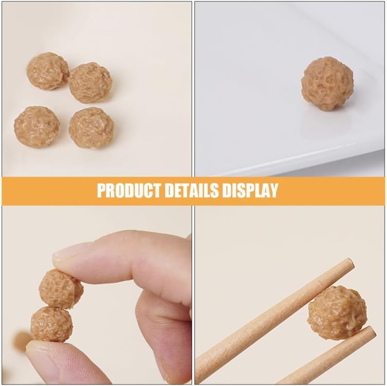 (10Pcs) Alasum Realistic PVC Beef Meatball Model for Kitchen Decoration, Artificial Meatball Display Plaything