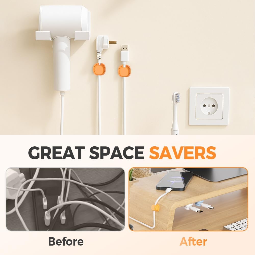 SROCOPT 2026 3pcs) Cord Organizer Holder, New Desk Cable Management, Cable Clips Organize Phone Charging Cords Holder