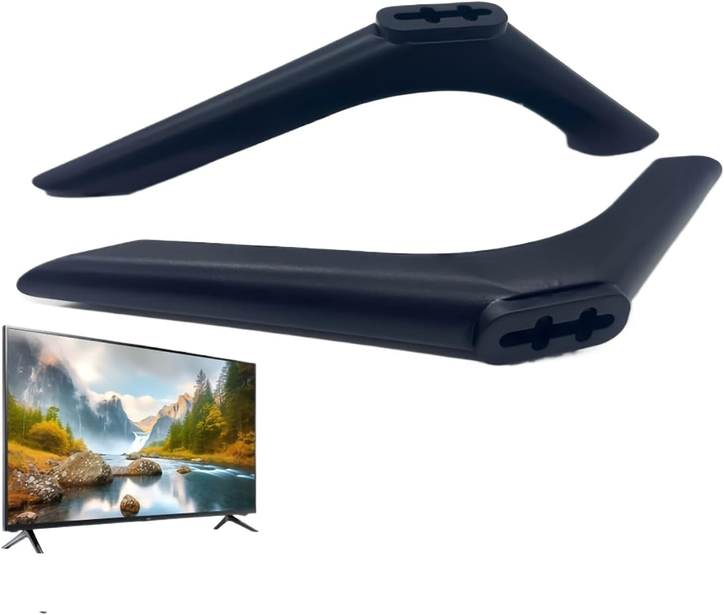 Dranvosk 41.99-56.43Inch Set,No Universal TV Stand Legs Replacement Base for Smart TVs, Black Desktop TV Feet