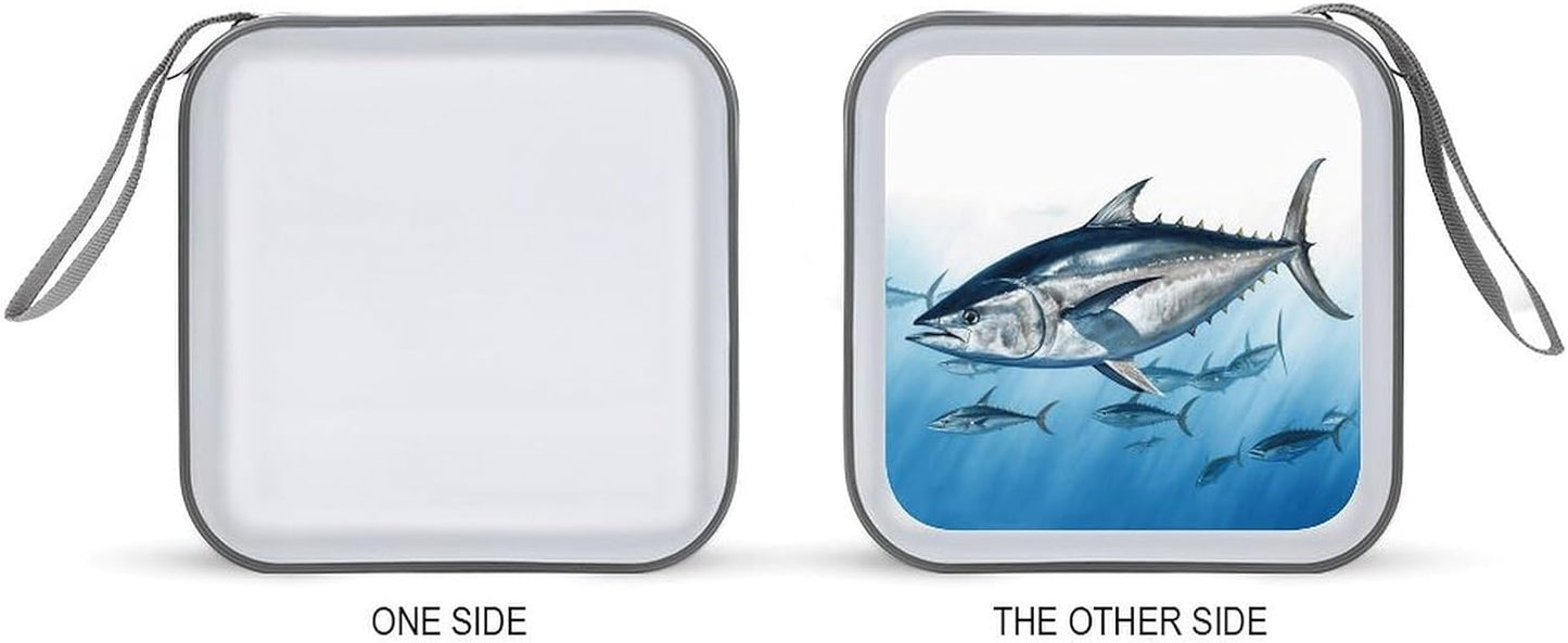 FodPand 40 Bluefin Tuna Thunnus CD Case with Zipper Capacity DVD Case Holder Hard Plastic DVD Disc Storage Box Portable