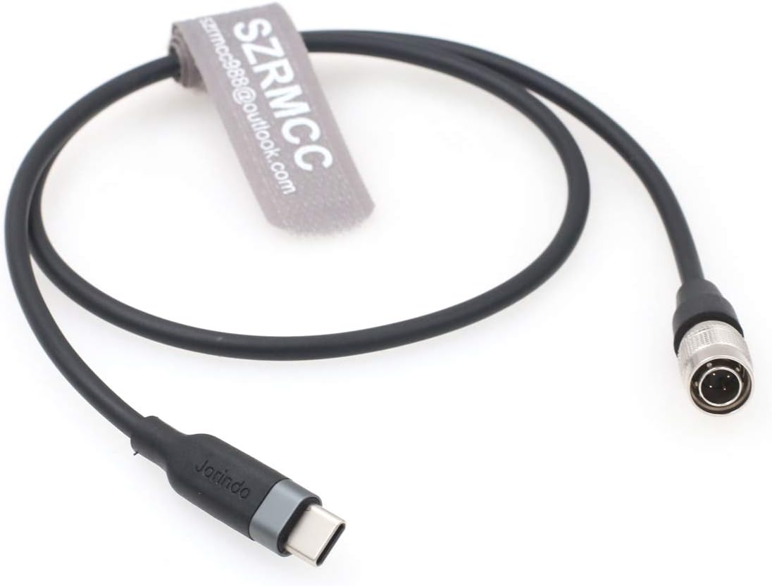 SZRMCC 4 F4 F8 688 644 633 USB C Type-C to Hirose pin Male PD Trigger Power Cable for Zoom Sound Devices (Stright USB