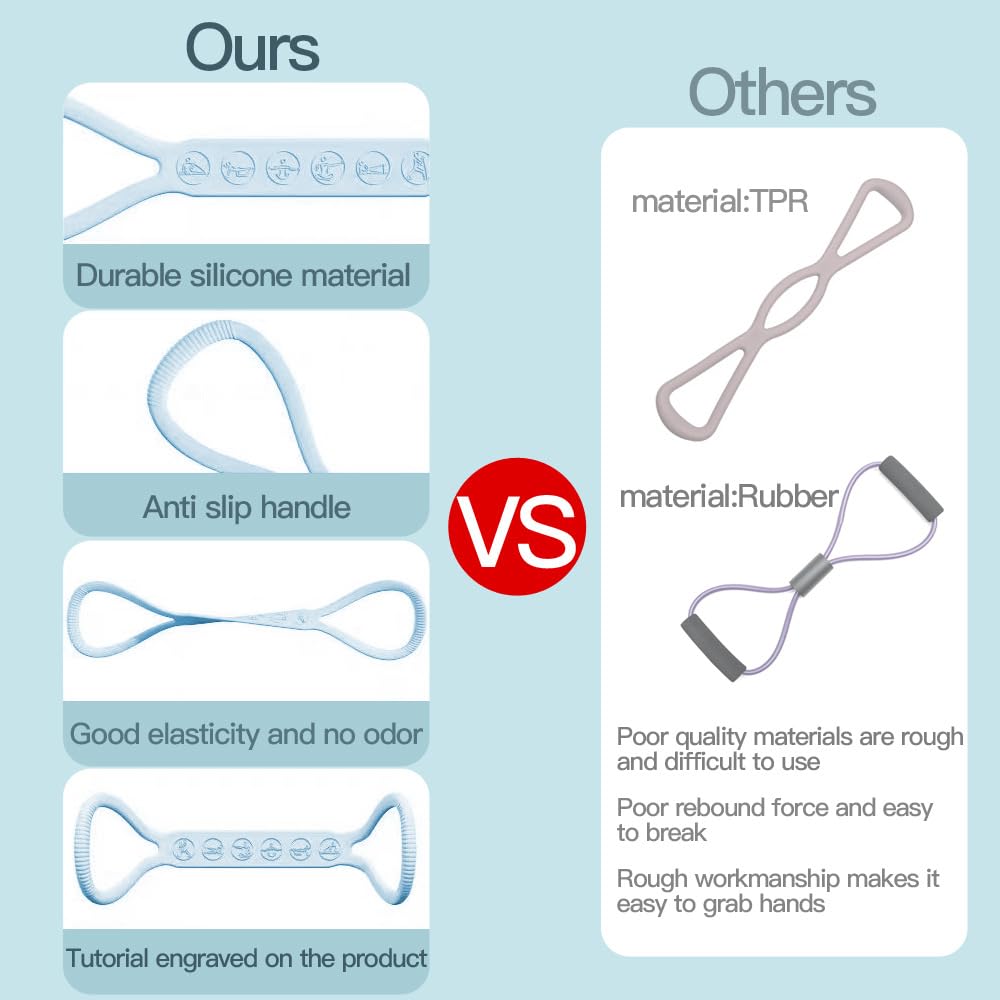 2025 Upgraded Figure 8 Resistance Band for Physical Therapy, Shoulder Back Arm Exercise Bands, 3 Resistance Levels for 15 25 35lb for Kids Adult Elderly