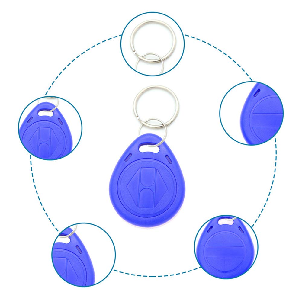 SagaSave 10pcs 125KHZ Plastic Rewritable Writable ID Cards Keyfobs RFID Copy Key Tags Handheld RFID Copier Writer