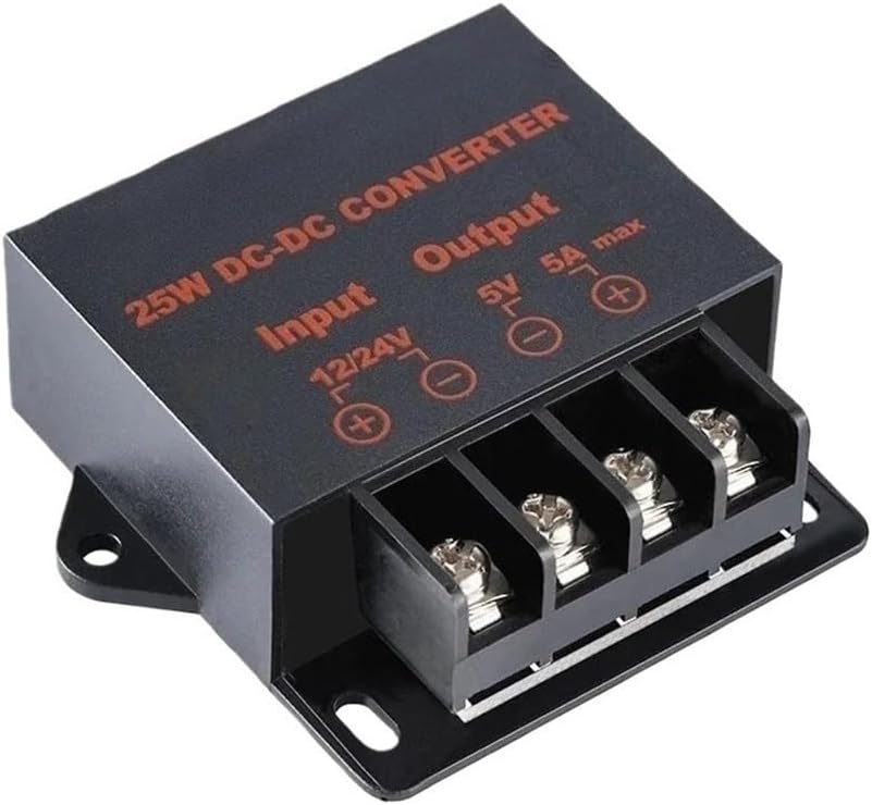 XIAODAIF 1piece 12V 24V Systems(5V*5A) d c d c Step Down Converter Reducer, Regulator Stabilizer Power Supply for Cars