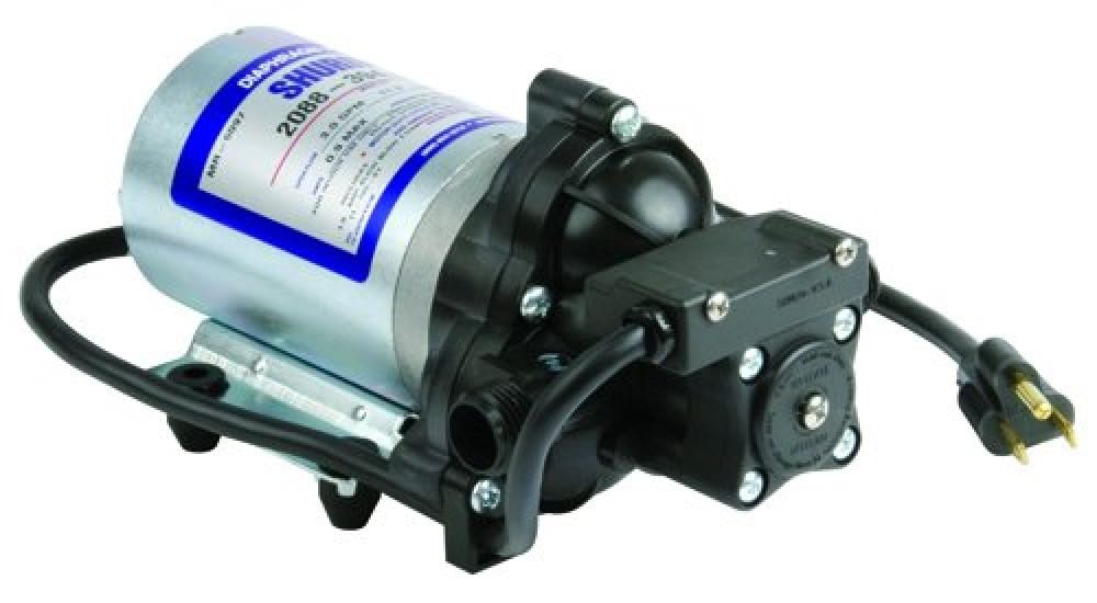 PENTAIR SHURFLO 2088-394-144 Automatic Demand Diaphragm Pump, 115VAC, 45 PSI, 3.0 GPM, Switch Control, Polypropylene Housing, Viton Valve, Santoprene, Chemically Resistant