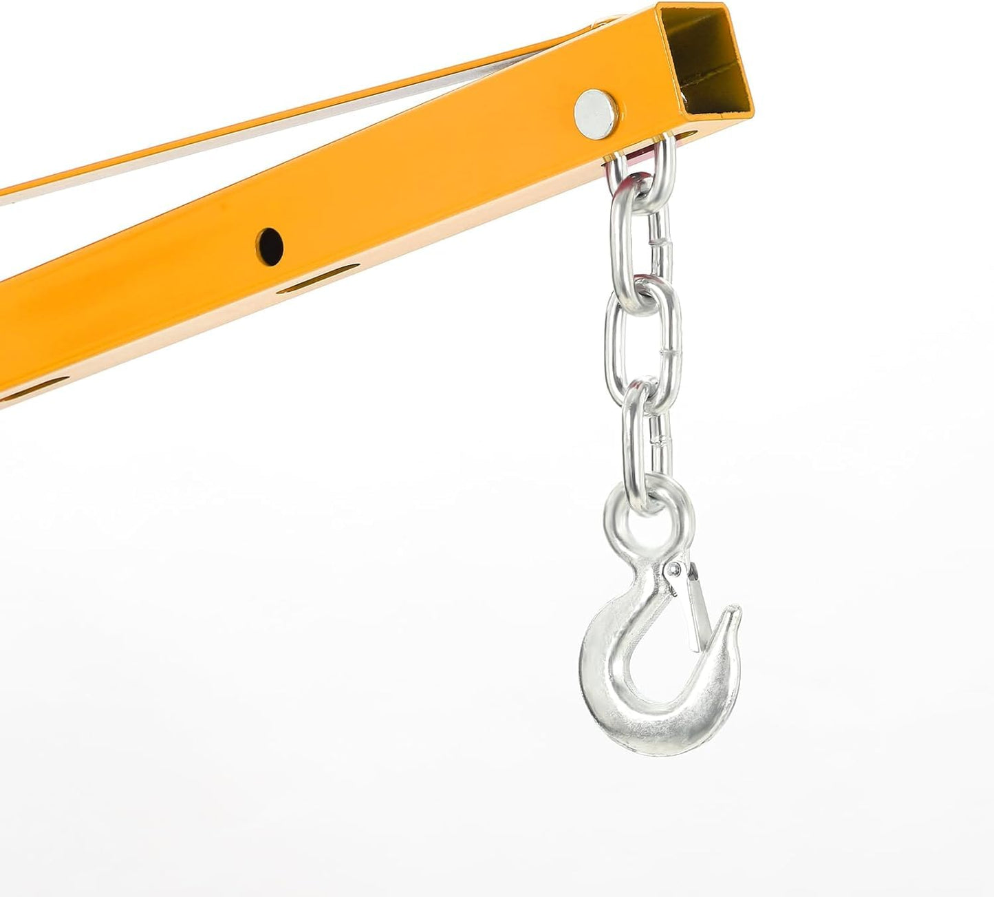 Garvee Hydraulic Pickup Truck Crane, 1000 Lbs Capacity 360°Swivel, Hitch Mounted 3-Adjustable Capacities Yellow for Lifting Goods in Construction