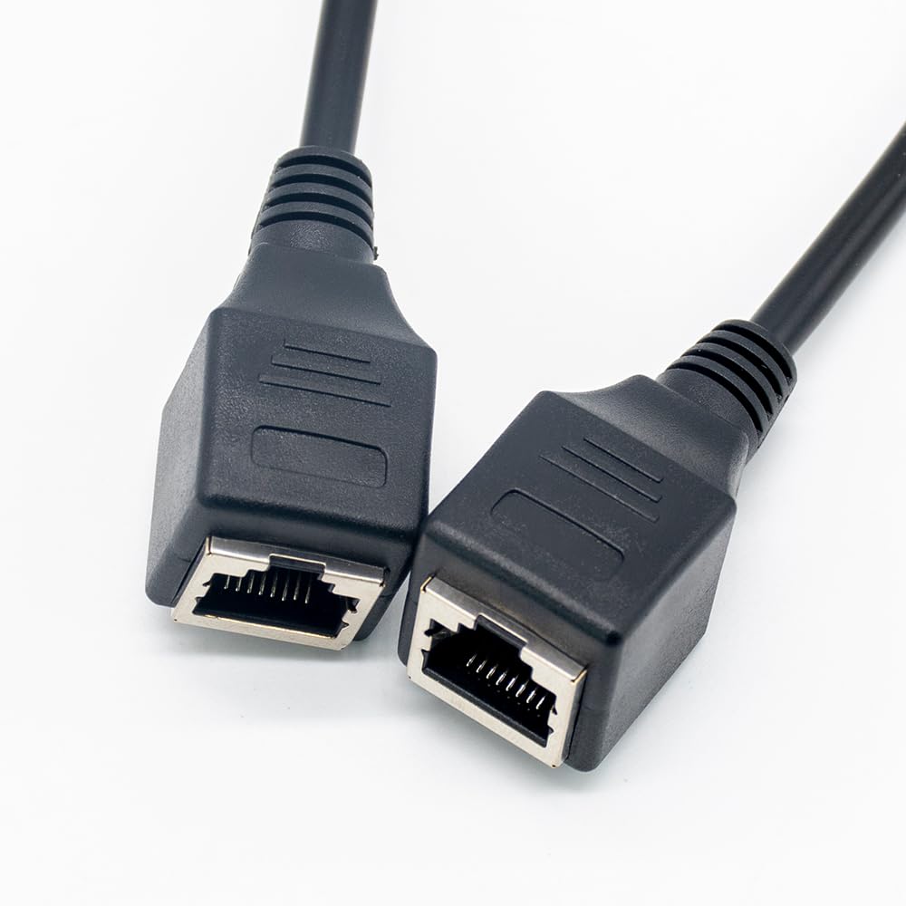 RJ45 60CM Elecbee Ethernet LAN Cable Female to Female Network Extension Cord Double Connector, Compatible