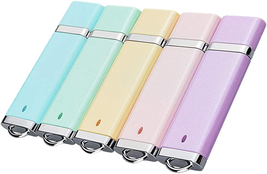 KOOTION 5 16GB 2.0 5 X Enamel USB Flash Drive Thumb Drives Memory Stick - Colors (Blue, Green, Pink, Purple, Yellow,)