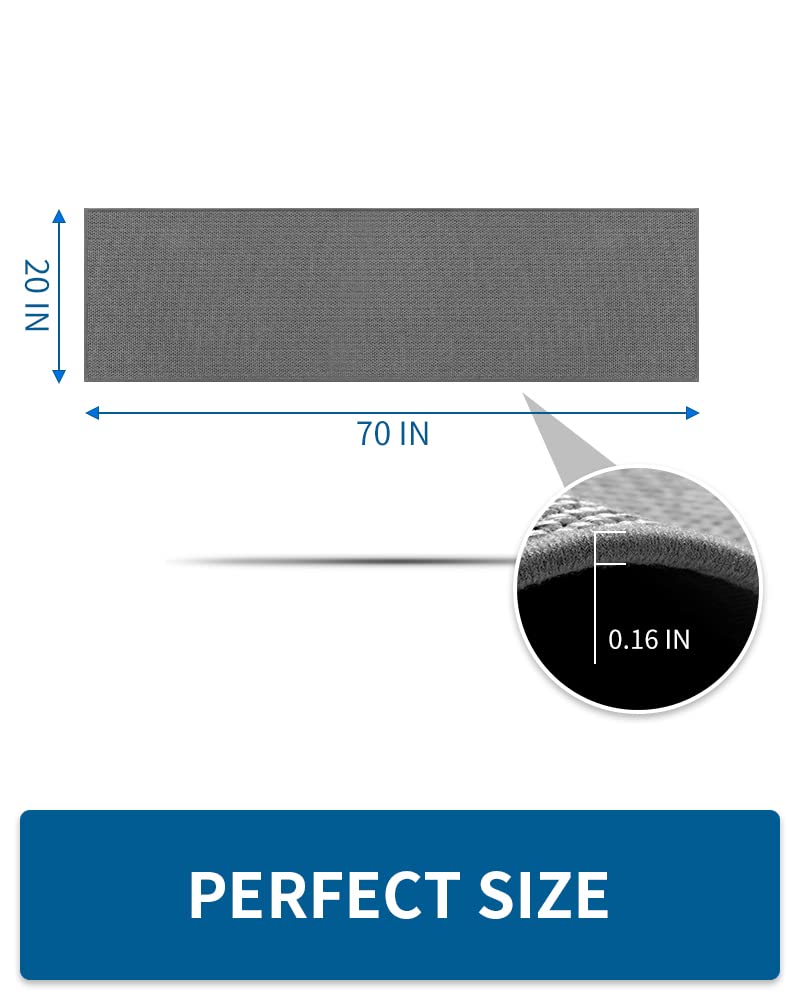 MontVoo Kitchen Rugs and Mats Non Skid Washable, Absorbent Runner Rugs for Kitchen, Front of Sink, Kitchen Mats for Floor (Dark Grey, 20"x70")