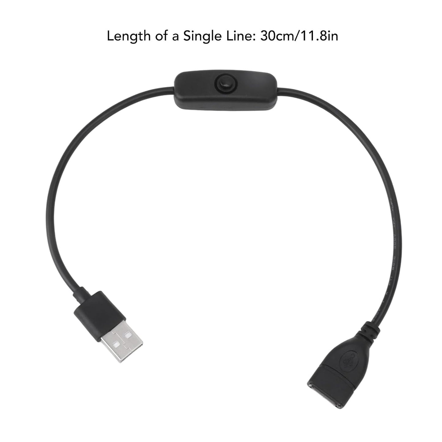 5 2 30cm/11.8in BORDSTRACT Pcs Male to Female USB Extension Cable, Pin High Speed USB Extension Cable with ON Off