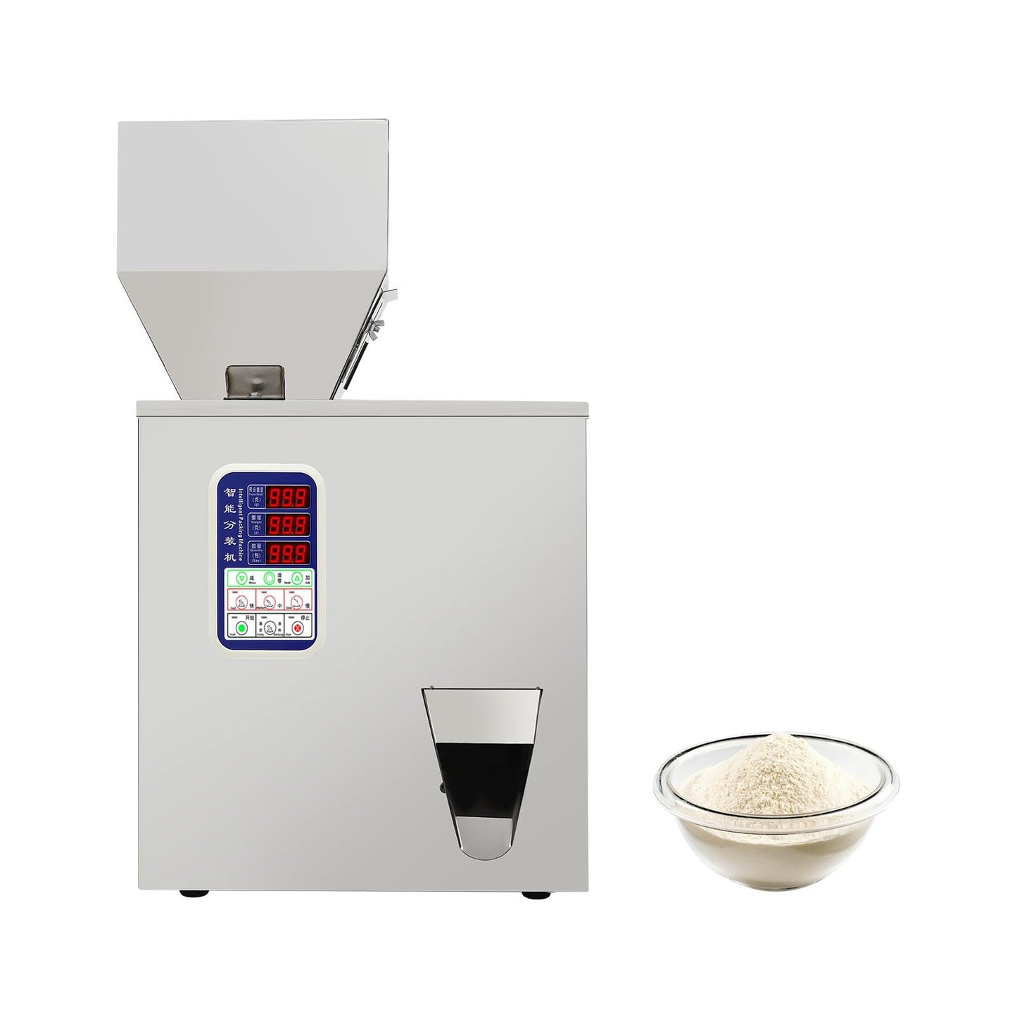 ONEUPING Automatic Particle Filling Machine 1-200g Adjustable Powder Weighing Filler Particle Dispenser, 180W Granule Filling Machine with 3 Speeds for Flour, Grain, Herb, Seed, Coffee Bean, Glitter