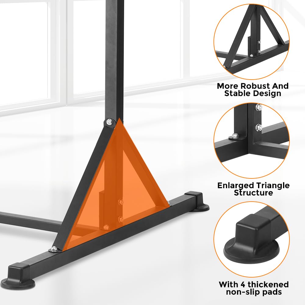 ONETWOFIT Pull Up Station, Power Tower Adjustable Pullup Bar Multifunction Strength Training Workout Gym Equipment Free Standing Chin up Bar for Home Outdoor, Support 440LBS (Black)