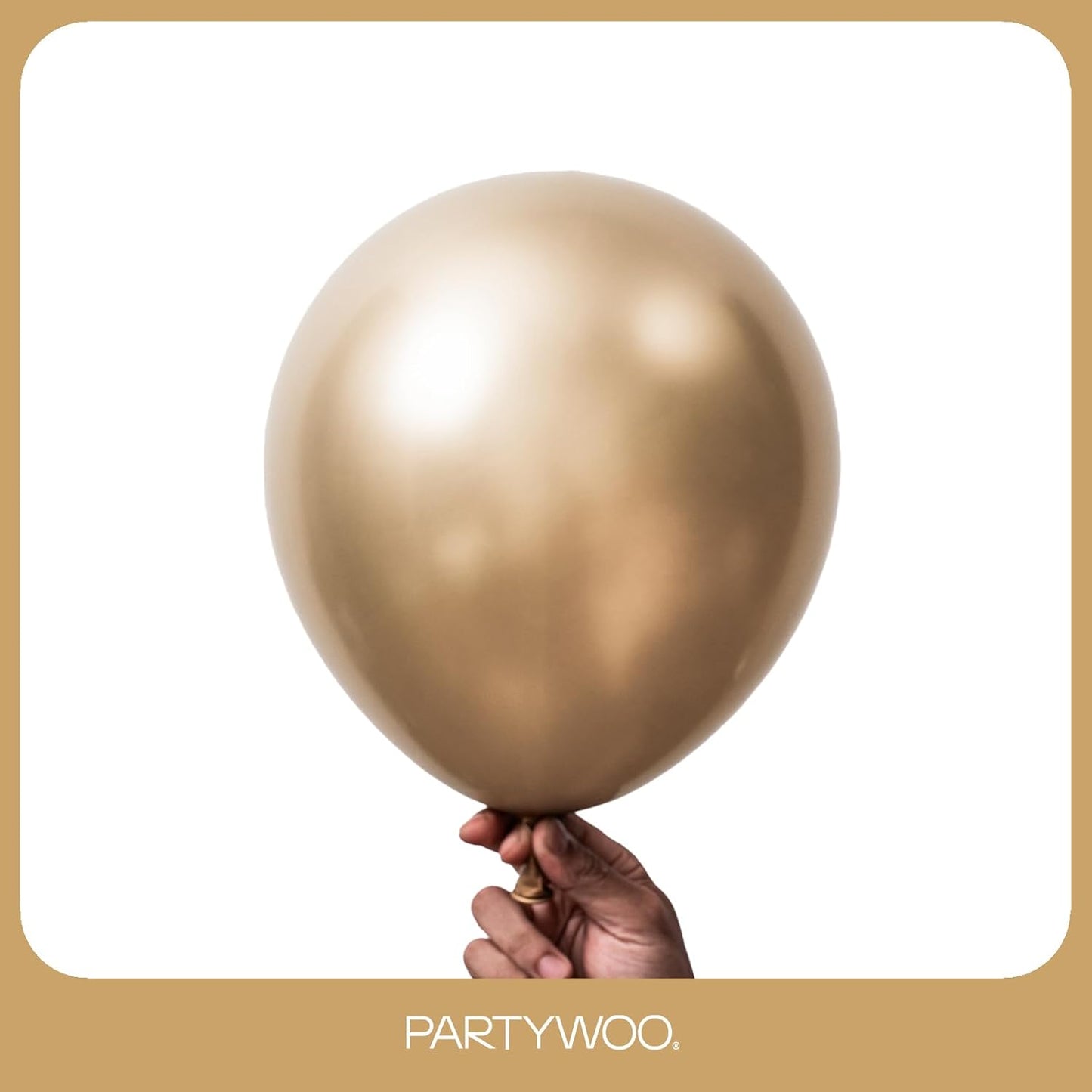 PartyWoo Metallic Gold Balloon Arch Kit - 145pcs in 5-18 Inch Sizes for Birthday, Graduation & Wedding Decor