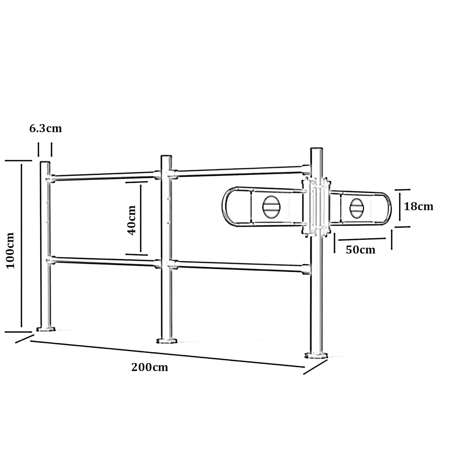 JIIPOREGJ Stainless Steel Supermarket Cashier Counter Swing Gate1-Way Pedestrian Access Door with Spring-Loaded Automatic Closure for Library Safety.Black-300X100Cmx6.3Cm