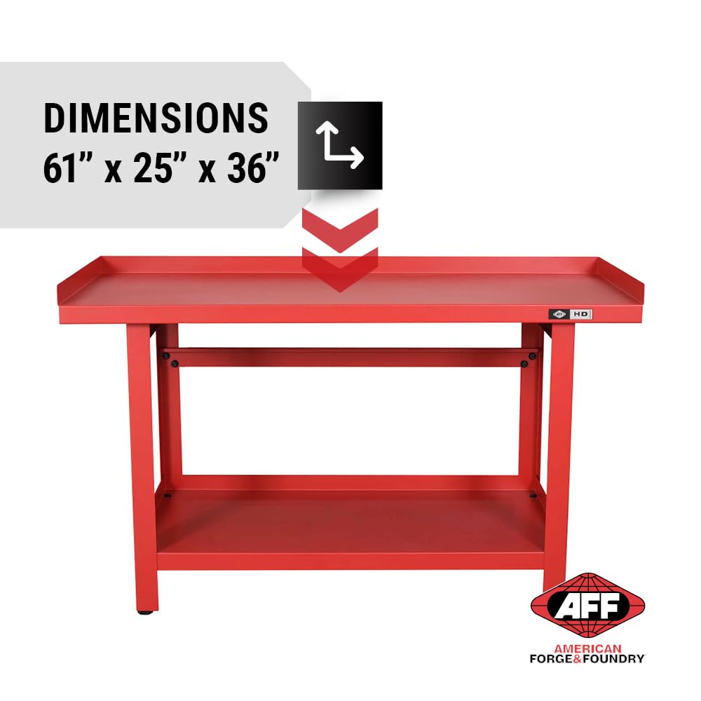 AFF Workbench - Heavy Duty Work Table with Storage Shelf - 1300 LB Capacity
