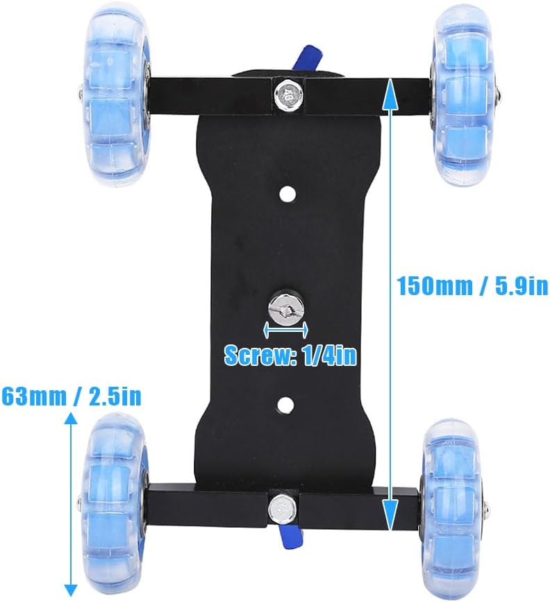 Joyzan 10KG Camera Dolly Wheel, Scaled Table Skater Slider Car Load Rail Roller Track Mini Adjustable Desktop Portable