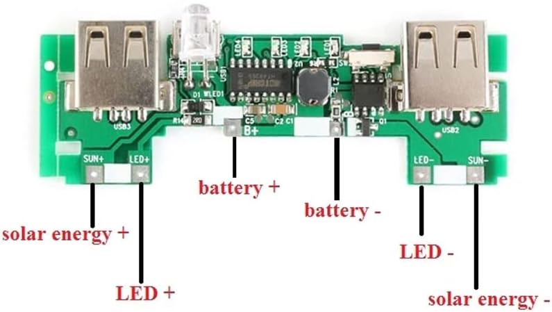 Rakstore 5V 2A 18650 USB Mobile Power Bank Charger Module Lithium Li-ion Battery Charging Board LED Indicator