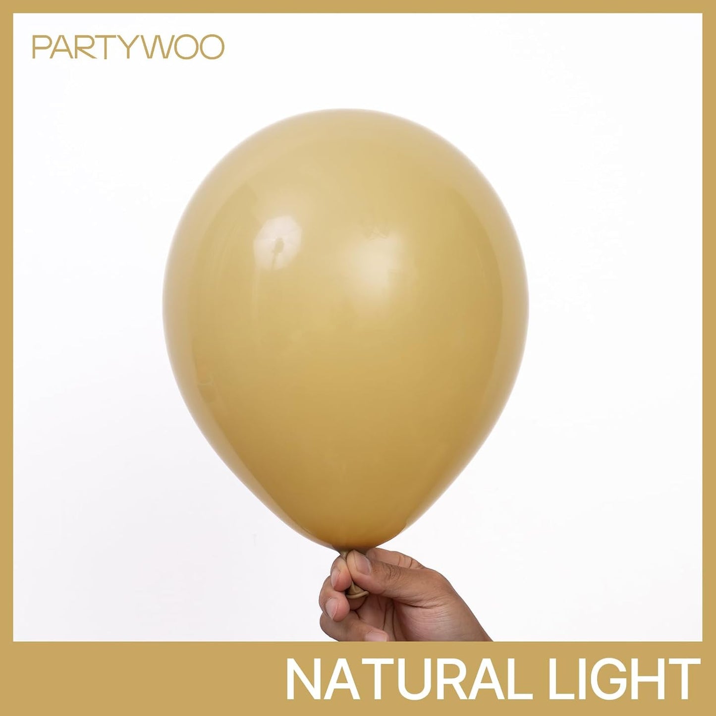PartyWoo Tan Balloons - 100 Pcs Light Brown Neutral Boho Balloon Arch Kit | 18", 12", 10", 5" Sizes for Weddings, Baby Showers, and Birthdays
