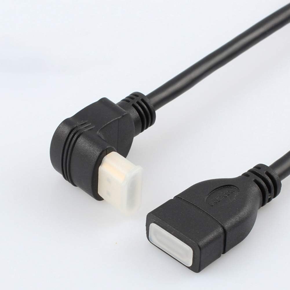 Bluwee 90-Degree (0.5FT) HDMI Extension Cable High Speed Angle Male to Female Wire Cord Extender - Gold Plated Plugs