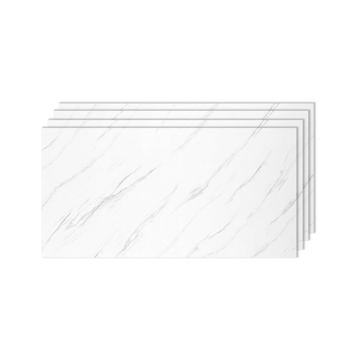 IZODEKOR 4 Pcs 24"x48" PVC Marble Wall Panels - Realistic Marble Look, 3D Wall Panels for Shower Tile and Interior Decoration - Covers 30 Square Feet | Ice Berg Grey