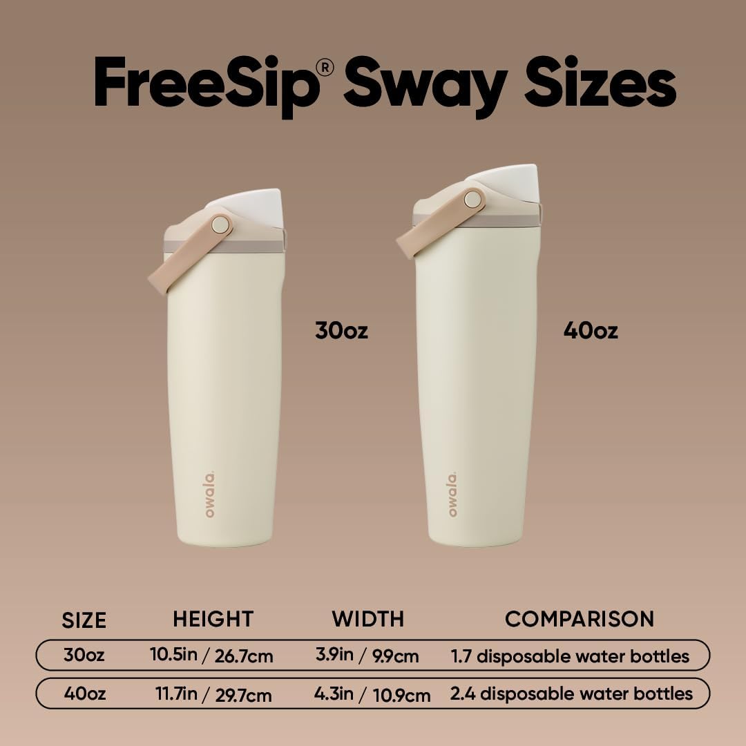 Owala FreeSip Sway - 30-Oz. Stainless Steel Water Bottle - Tan (Lightly Toasted)