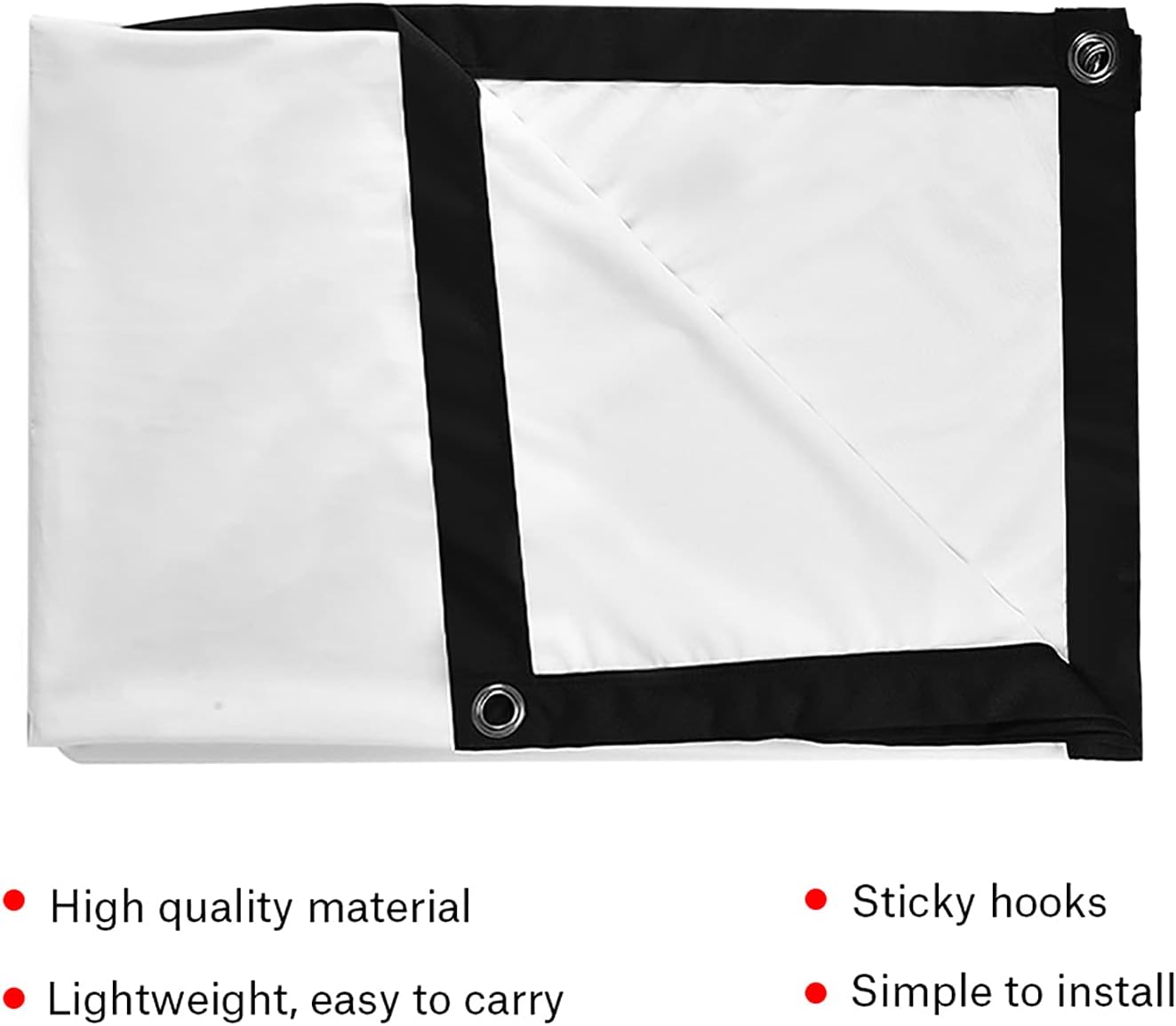 Eboxer 60 Inch, 4:3, Projector Screen, Foldable, Double Sided, for Home Theater Indoor Outdoor, Wall Mount or Frame