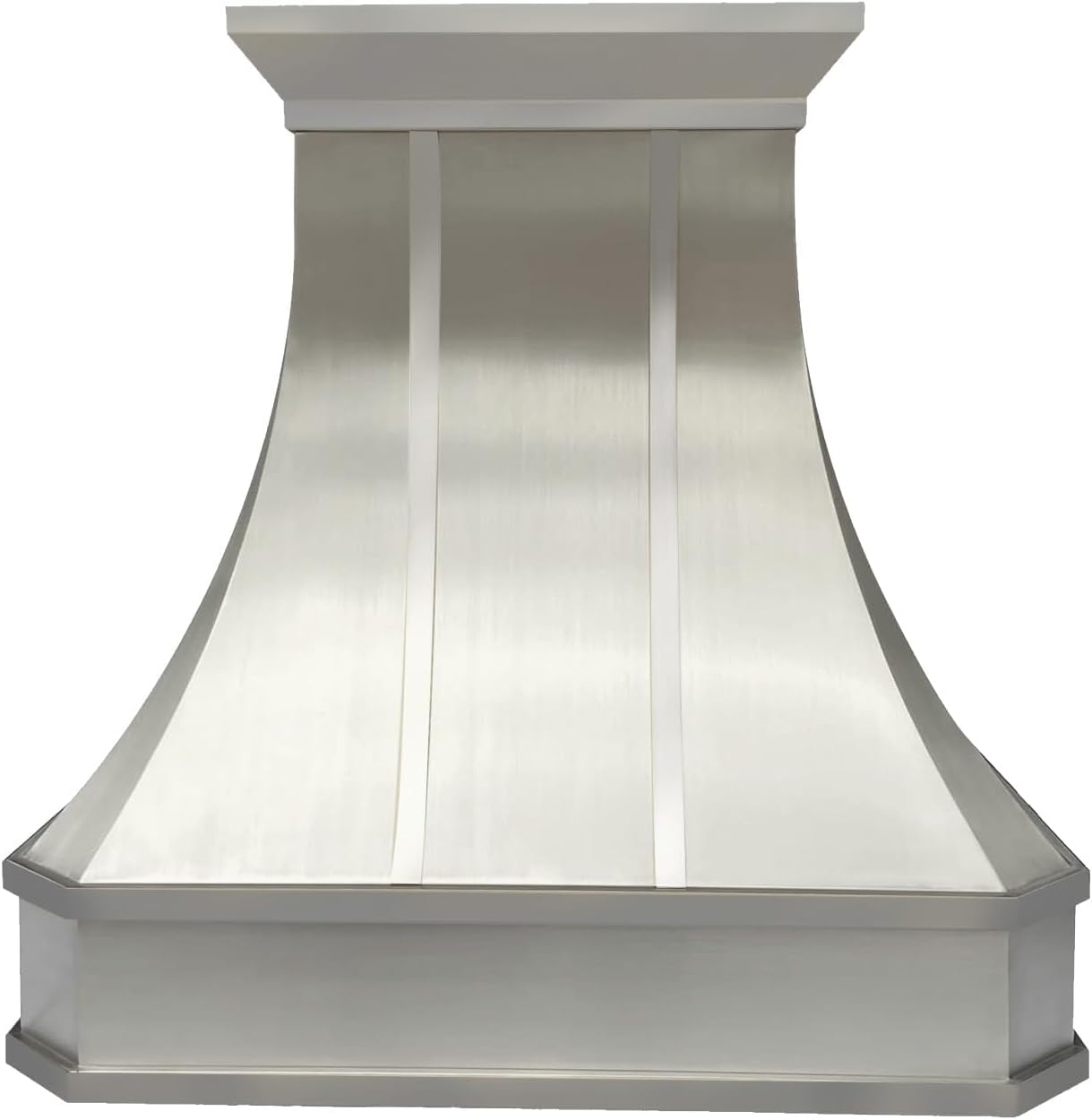 NAUXUS Custom Stainless Steel Range Hood, Handmade Kitchen Hood with Powerful Range Hood Insert, Classic Stove Vent Hood with Straps & Rivets,HSW200C#